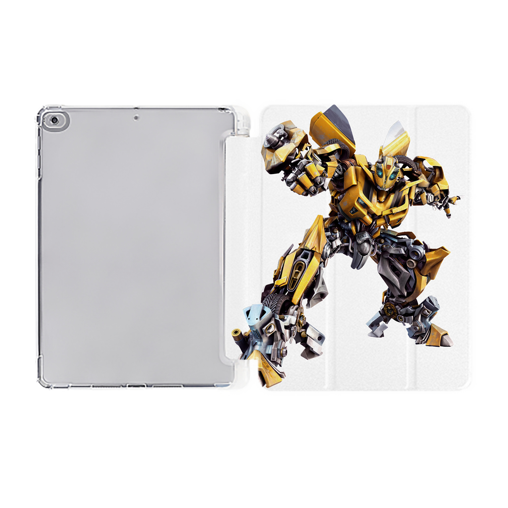 （画像用） Transformers トランスフォーマー IPad ケース ペン収納付き 三つ折りスタンド PUレザー×シリコン 対応機種9.5/10.5/10.9インチ